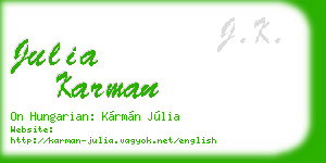 julia karman business card