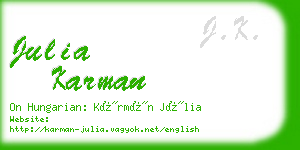 julia karman business card